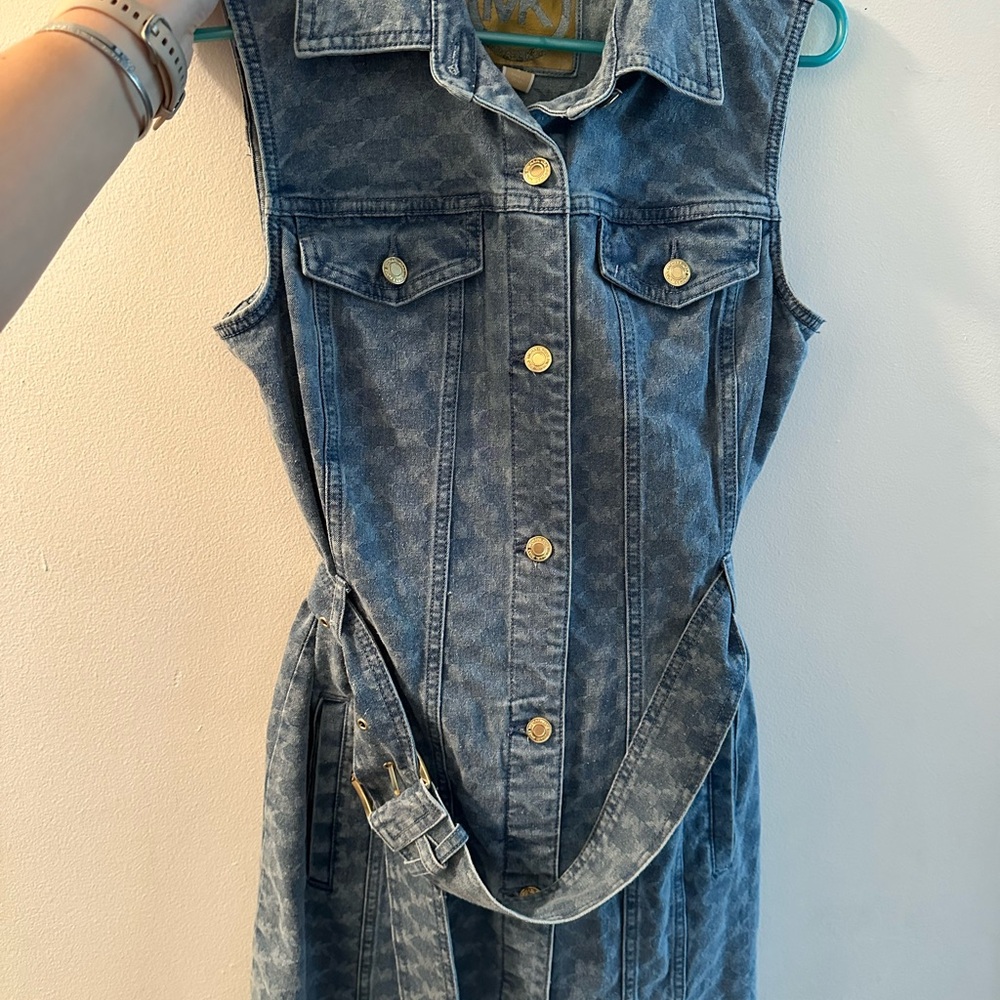 Michael Kors Blue Denim Midi Dress worn once